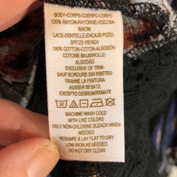 Free People Floral Black Lace Trimmed Kimono - Picture 7 of 8